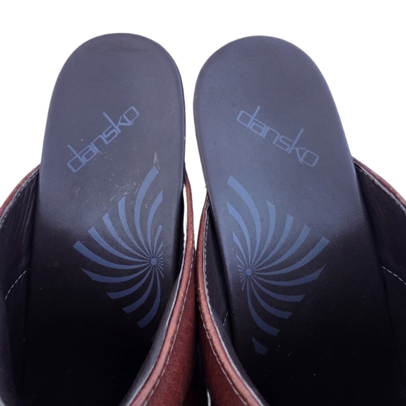 Dansko Rae Brown Leather Studded Heel Clog Mules - Size 41 - Picture 3 of 16